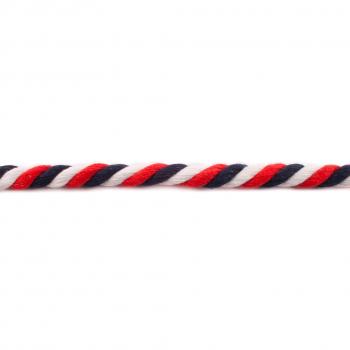Kordel gedreht  Ø 12 mm Navy/Weiß/Rot